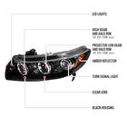2006-2011 Honda Civic Coupe Dual Halo Projector Headlights (Matte Black Housing/Clear Lens)