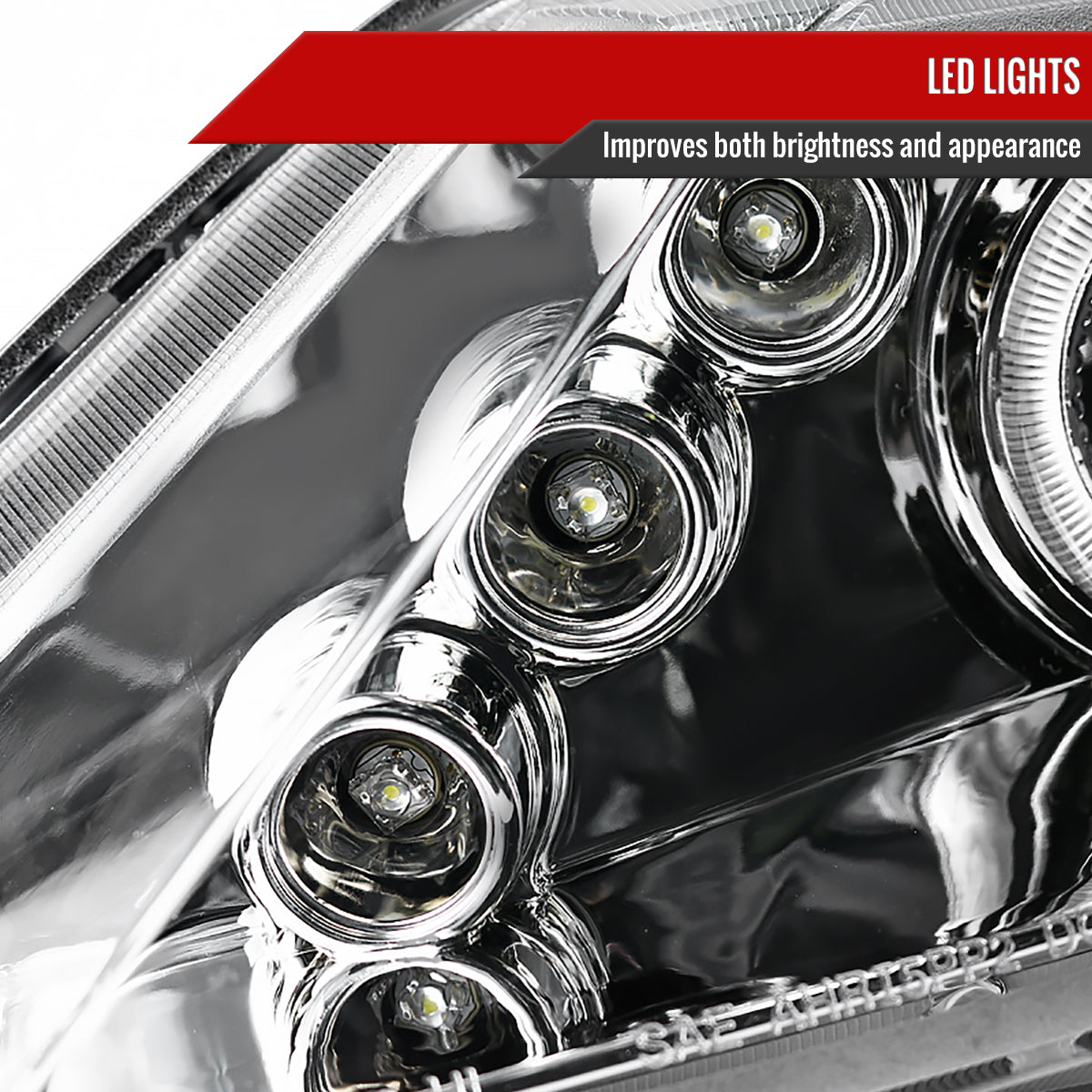 2006-2011 Honda Civic Sedan Dual Halo Projector Headlights (Chrome Housing/Clear Lens)