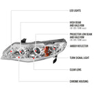 2006-2011 Honda Civic Sedan Dual Halo Projector Headlights (Chrome Housing/Clear Lens)