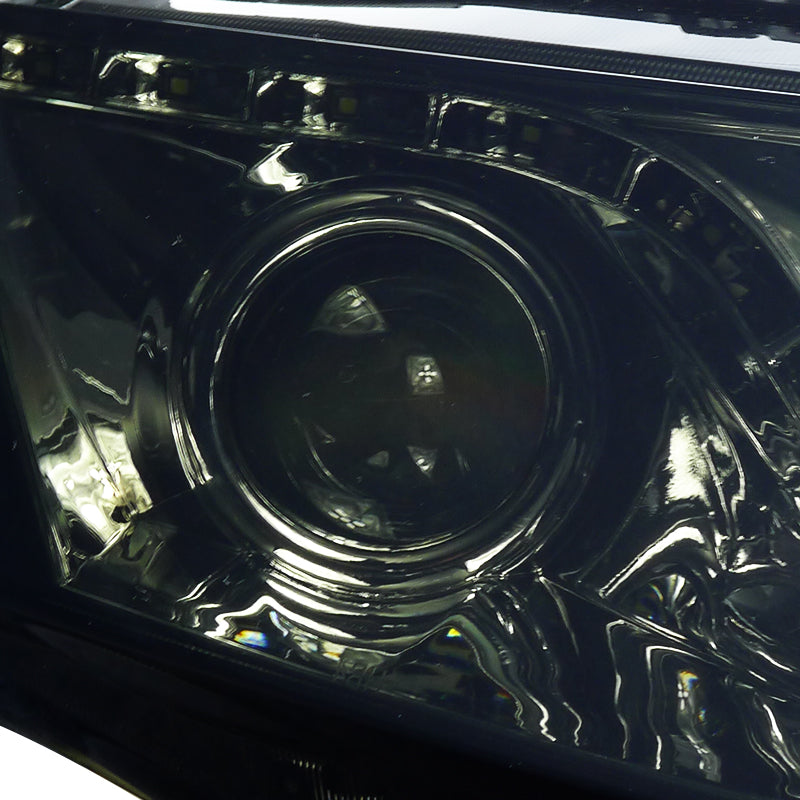2006-2011 Honda Civic Sedan Projector Headlights w/ LED Light Strip - Chrome/Smoke Lens