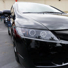 2006-2011 Honda Civic Sedan Dual Halo Projector Headlights (Glossy Black Housing/Smoke Lens)