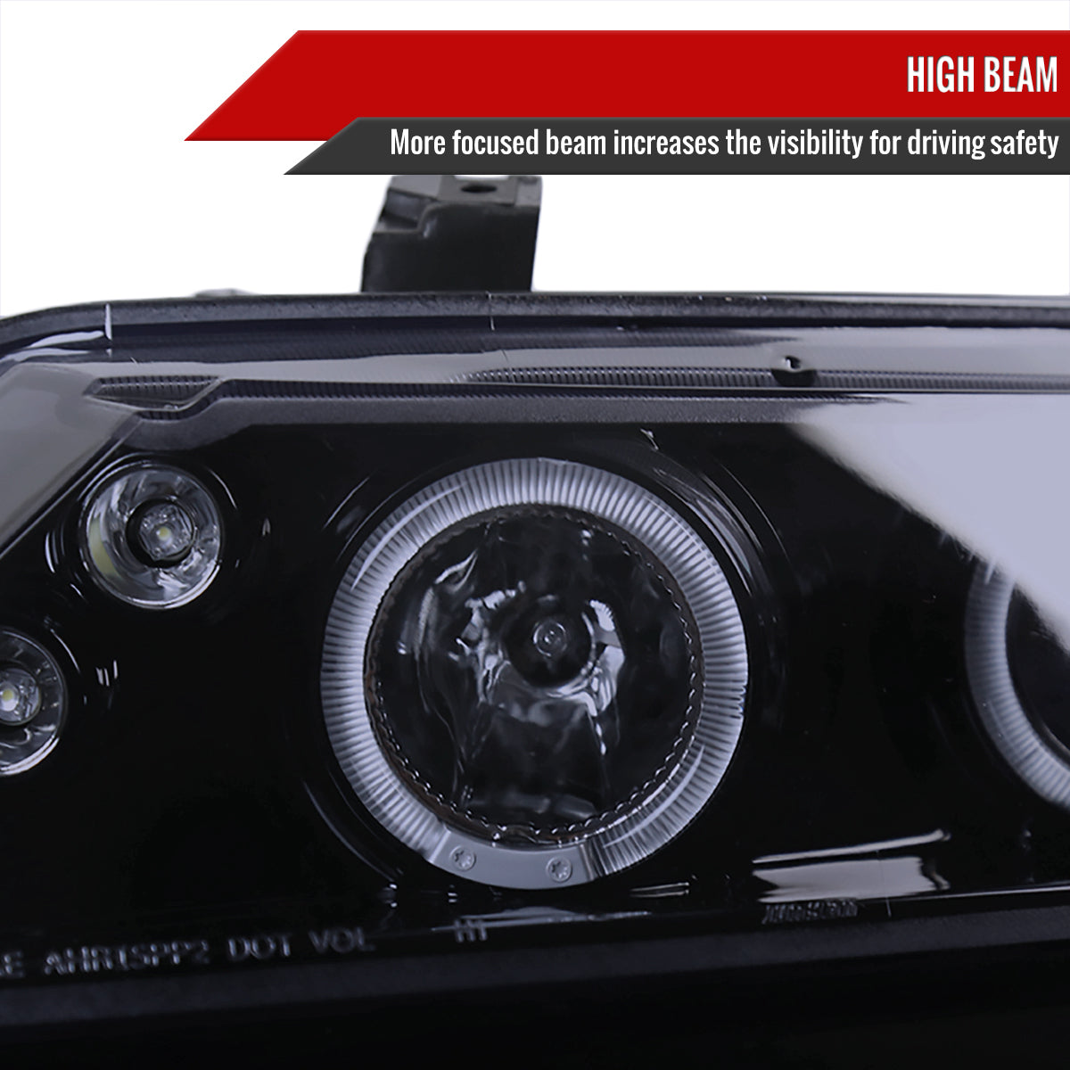 2006-2011 Honda Civic Sedan Dual Halo Projector Headlights (Glossy Black Housing/Smoke Lens)