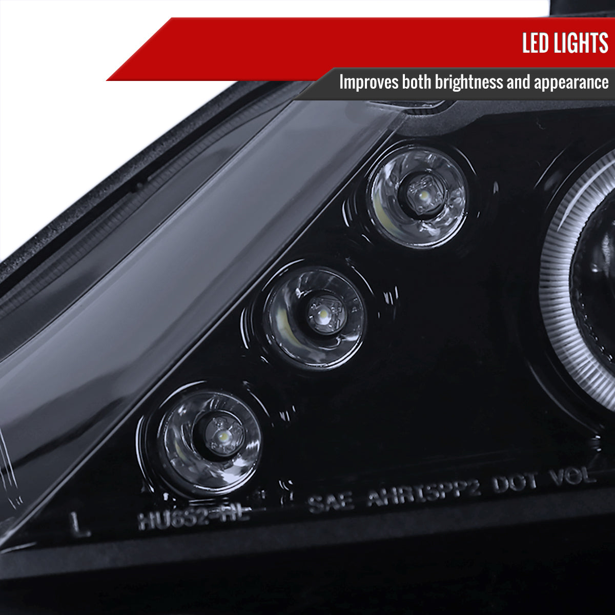 2006-2011 Honda Civic Sedan Dual Halo Projector Headlights (Glossy Black Housing/Smoke Lens)