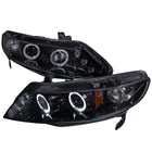 2006-2011 Honda Civic Sedan Dual Halo Projector Headlights (Glossy Black Housing/Smoke Lens)