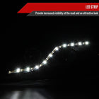 2006-2011 Honda Civic Sedan Projector Headlights w/ LED Light Strip - Matte Black/Clear Lens