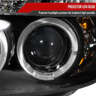 2006-2011 Honda Civic Sedan Projector Headlights w/ LED Light Strip - Matte Black/Clear Lens