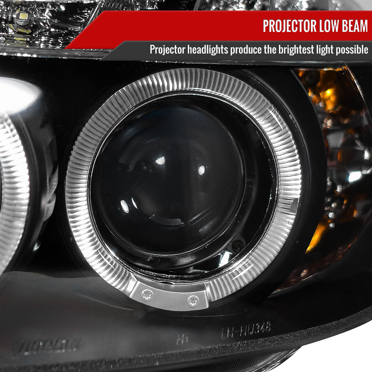 2006-2011 Honda Civic Sedan Projector Headlights w/ LED Light Strip - Matte Black/Clear Lens
