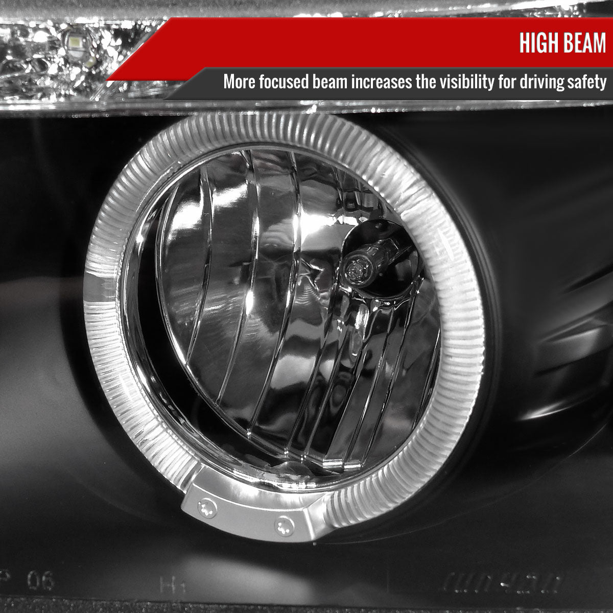 2006-2011 Honda Civic Sedan Projector Headlights w/ LED Light Strip - Matte Black/Clear Lens
