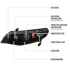 2006-2011 Honda Civic Sedan Dual Halo Projector Headlights (Matte Black Housing/Clear Lens)
