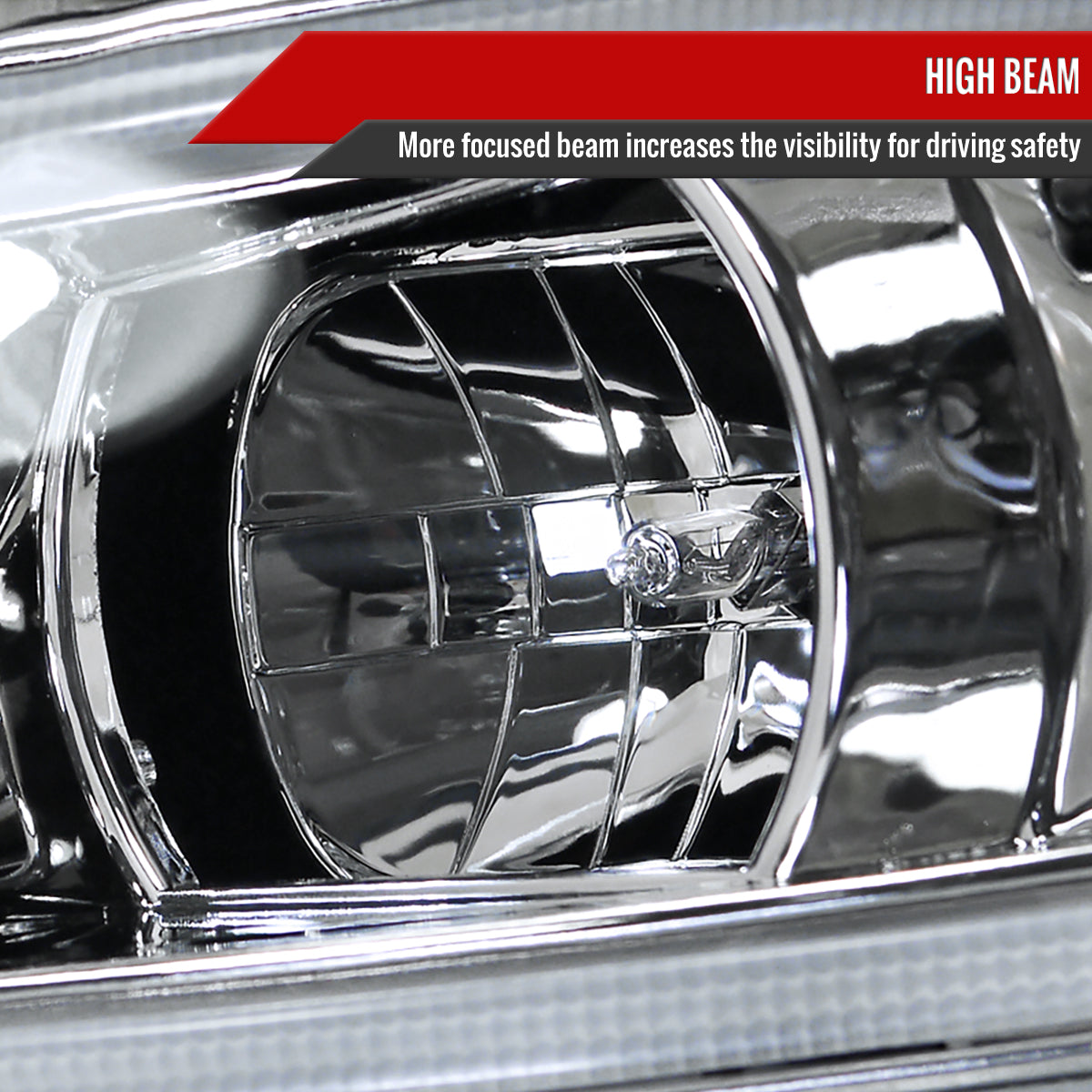 2012-2013 Honda Civic Coupe/2012-2015 Civic Sedan LED Bar Projector Headlights (Chrome Housing/Clear Lens)