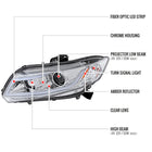 2012-2013 Honda Civic Coupe/2012-2015 Civic Sedan LED Bar Projector Headlights (Chrome Housing/Clear Lens)