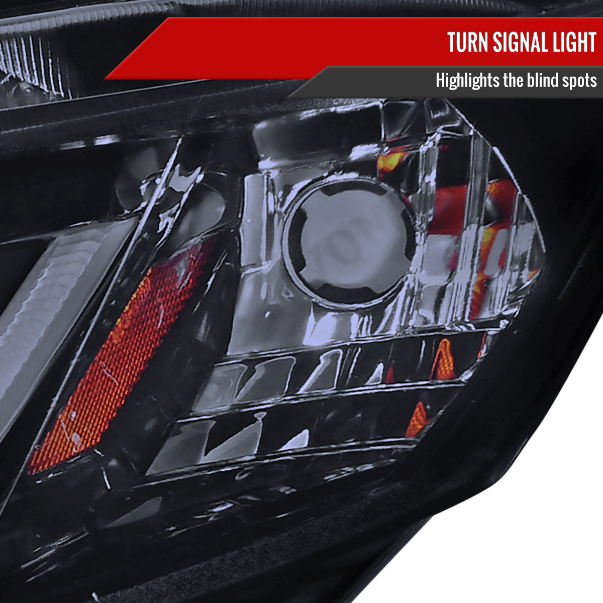 2012-2013 Honda Civic Coupe/2012-2015 Civic Sedan LED Bar Projector Headlights (Glossy Black Housing/Smoke Lens)