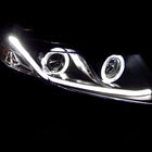 2012-2013 Honda Civic Coupe/ 2012-2015 Civic Sedan Dual Halo LED Bar Projector Headlights - Matte Black/Clear Lens