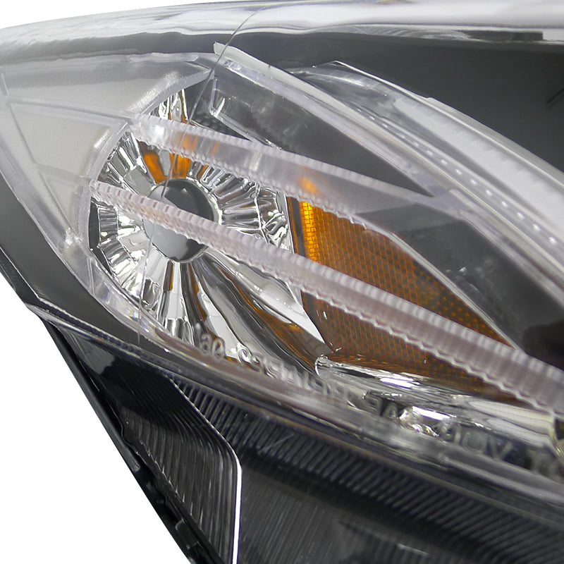 2012-2013 Honda Civic Coupe/ 2012-2015 Civic Sedan Dual Halo LED Bar Projector Headlights - Matte Black/Clear Lens
