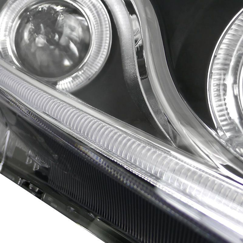 2012-2013 Honda Civic Coupe/ 2012-2015 Civic Sedan Dual Halo LED Bar Projector Headlights - Matte Black/Clear Lens