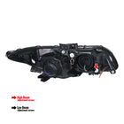 2012-2013 Honda Civic Coupe/ 2012-2015 Civic Sedan Dual Halo LED Bar Projector Headlights - Matte Black/Clear Lens