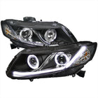 2012-2013 Honda Civic Coupe/ 2012-2015 Civic Sedan Dual Halo LED Bar Projector Headlights - Matte Black/Clear Lens