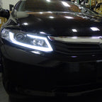 2012-2013 Honda Civic Coupe/2012-2015 Civic Sedan LED Bar Projector Headlights (Matte Black Housing/Clear Lens)