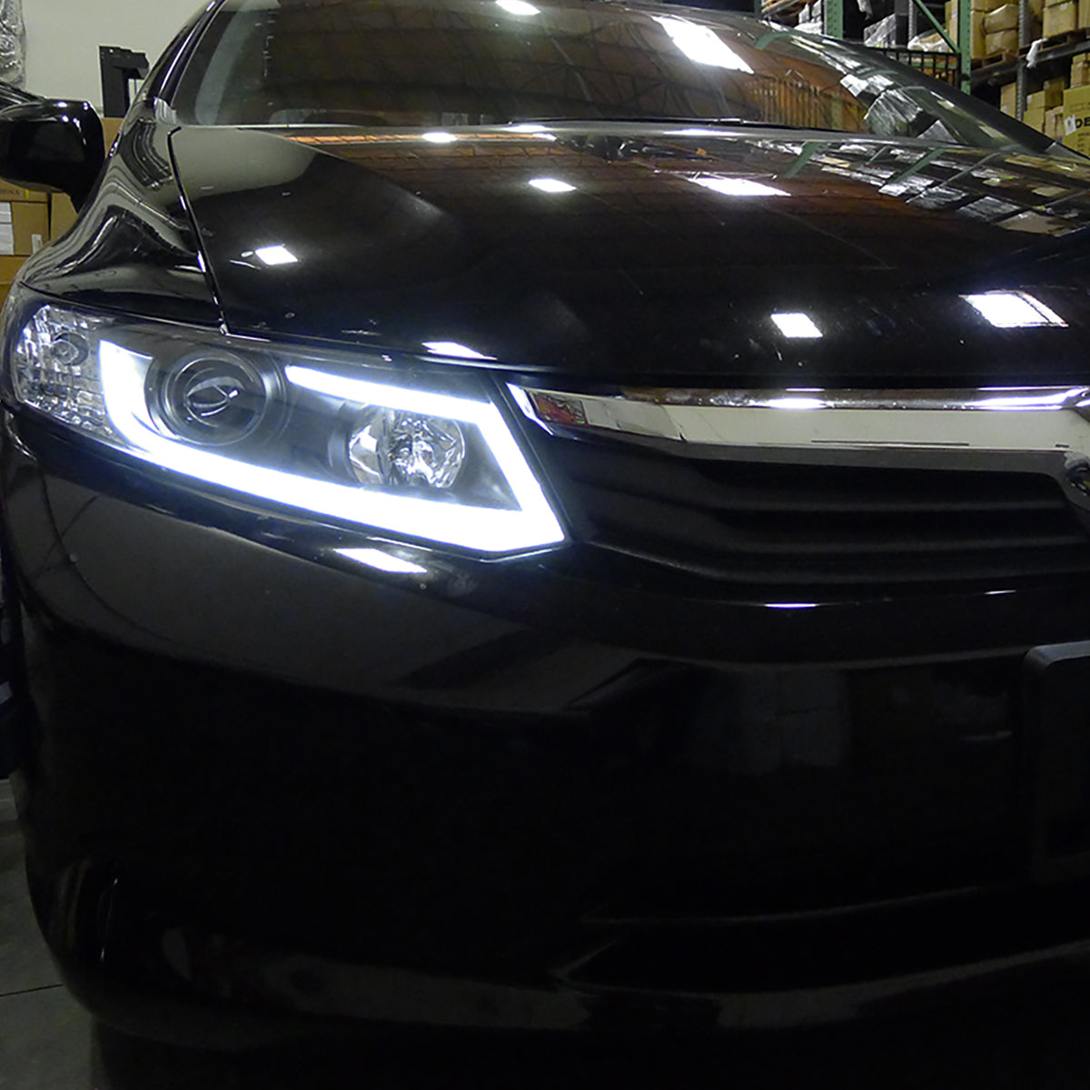 2012-2013 Honda Civic Coupe/2012-2015 Civic Sedan LED Bar Projector Headlights (Matte Black Housing/Clear Lens)