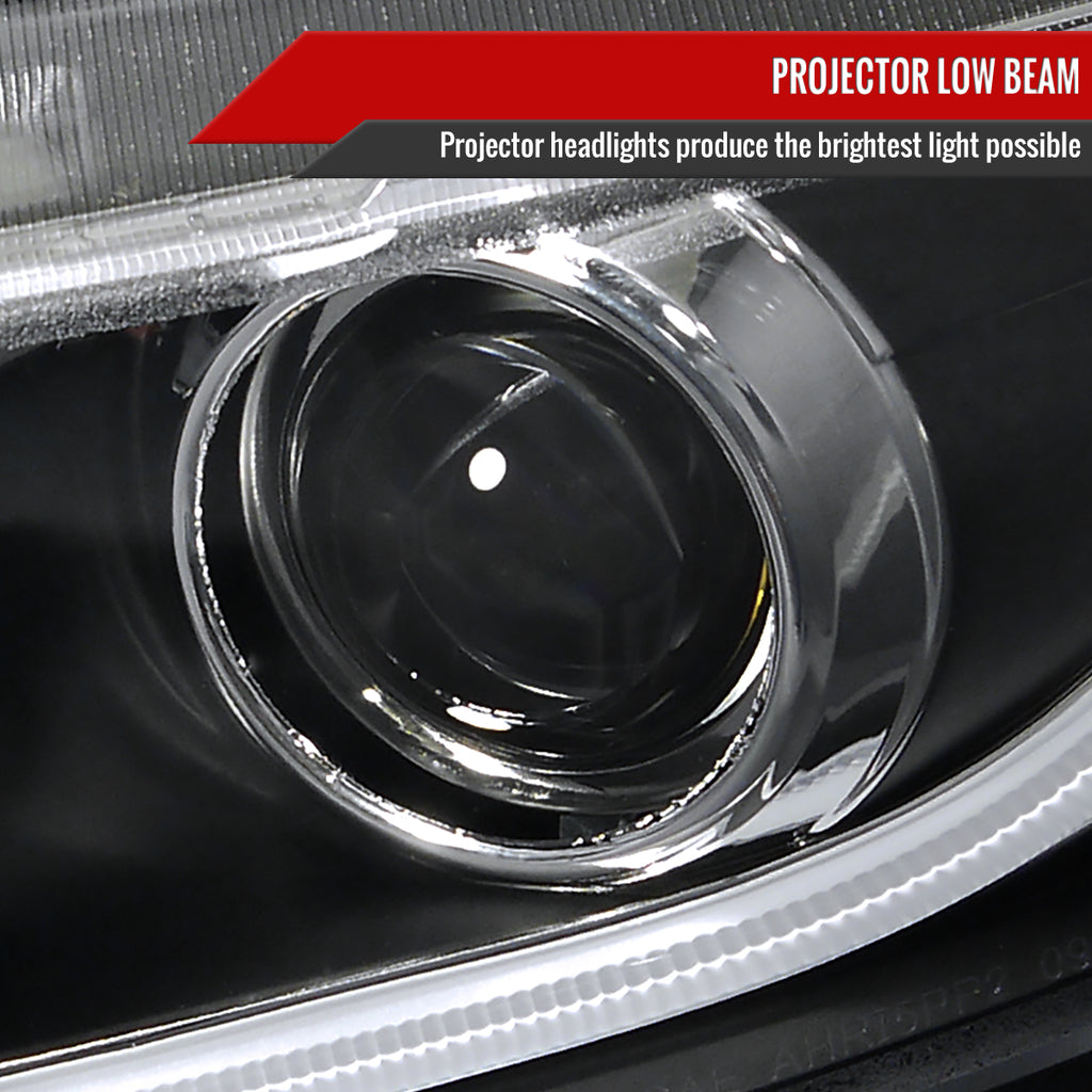 2012-2013 Honda Civic Coupe/2012-2015 Civic Sedan LED Bar Projector Headlights (Matte Black Housing/Clear Lens)