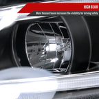 2012-2013 Honda Civic Coupe/2012-2015 Civic Sedan LED Bar Projector Headlights (Matte Black Housing/Clear Lens)