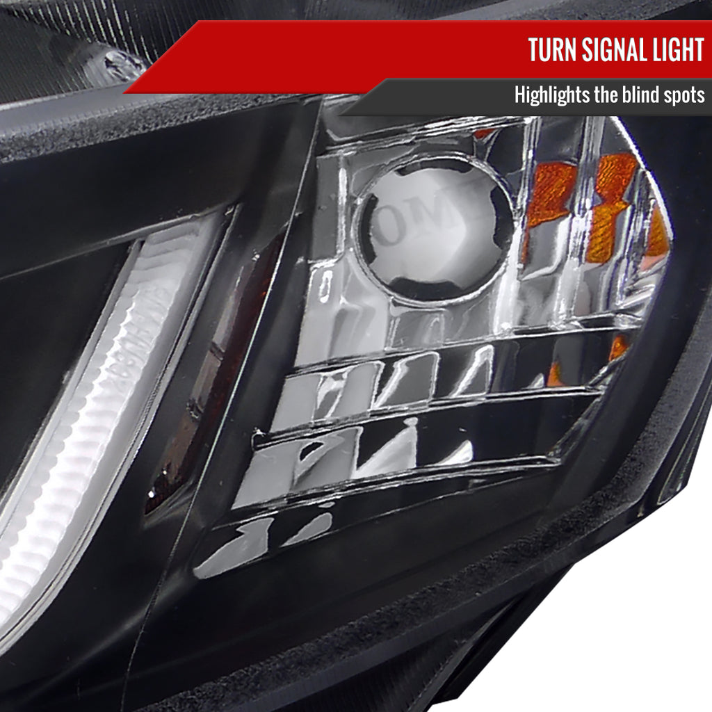 2012-2013 Honda Civic Coupe/2012-2015 Civic Sedan LED Bar Projector Headlights (Matte Black Housing/Clear Lens)