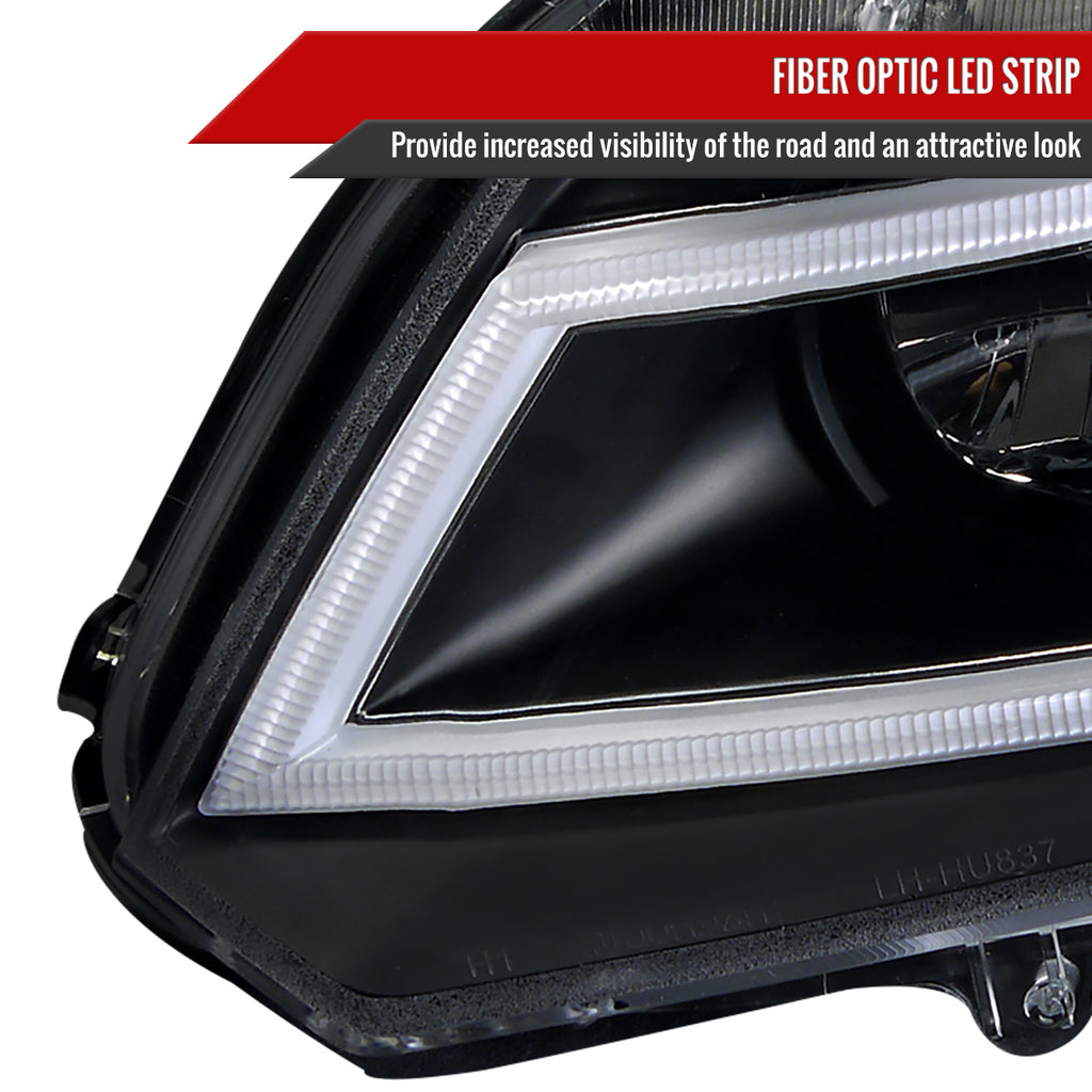 2012-2013 Honda Civic Coupe/2012-2015 Civic Sedan LED Bar Projector Headlights (Matte Black Housing/Clear Lens)