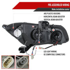 2012-2013 Honda Civic Coupe/2012-2015 Civic Sedan LED Bar Projector Headlights (Matte Black Housing/Clear Lens)