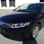 2012-2013 Honda Civic Coupe/2012-2015 Civic Sedan LED Bar Projector Headlights (Matte Black Housing/Clear Lens)