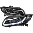 2012-2013 Honda Civic Coupe/2012-2015 Civic Sedan LED Bar Projector Headlights (Matte Black Housing/Clear Lens)
