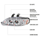 1992-1995 Honda Civic Dual Halo Projector Headlights (Chrome Housing/Clear Lens)