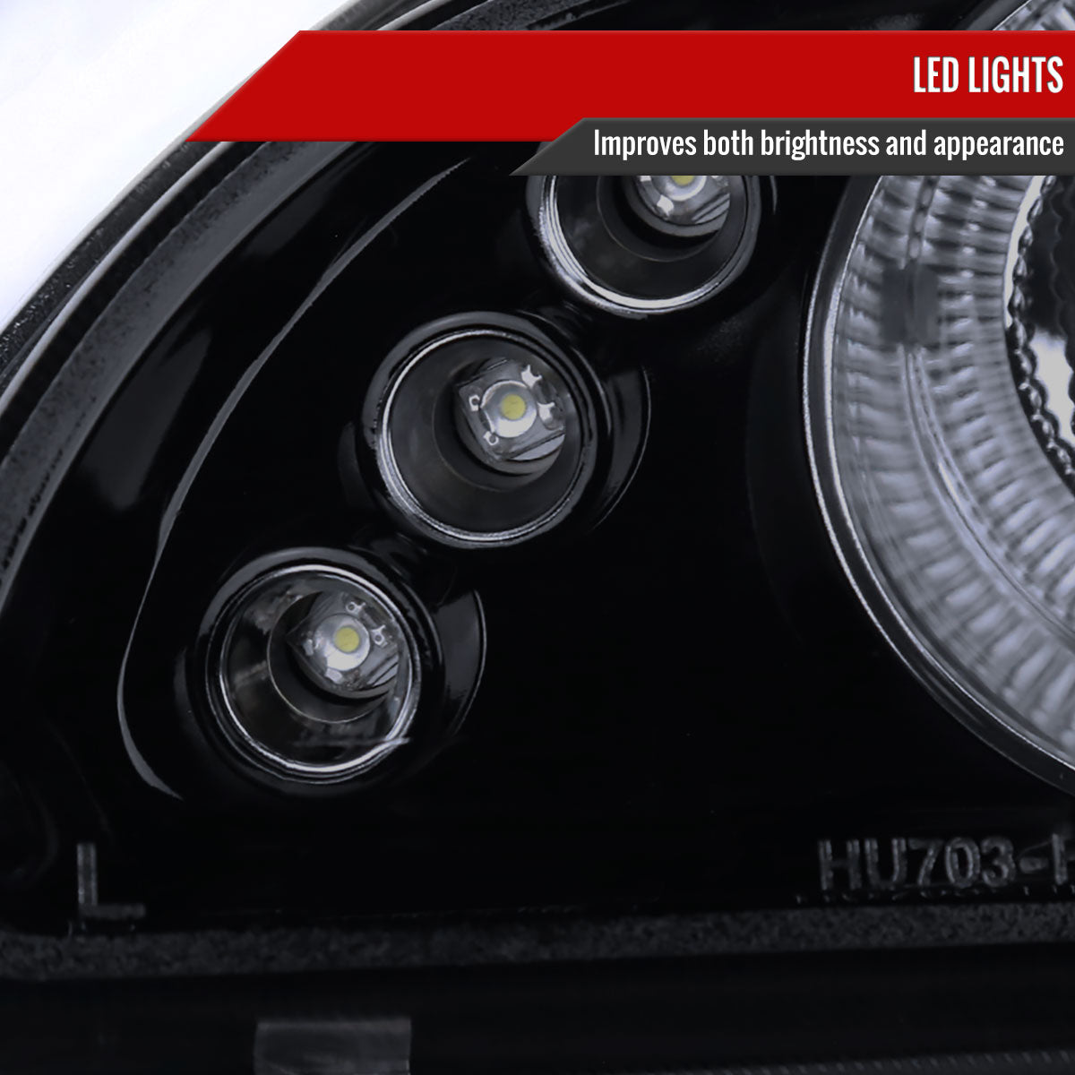1992-1995 Honda Civic Dual Halo Projector Headlights (Glossy Black Housing/Smoke Lens)