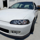 1992-1995 Honda Civic Dual Halo Projector Headlights (Matte Black Housing/Clear Lens)