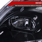 1996-1998 Honda Civic Projector Headlights w/ R8 Style LED Light Strip (Glossy Black Housing/Smoke Lens)