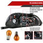 1996-1998 Honda Civic Projector Headlights w/ R8 Style LED Light Strip (Glossy Black Housing/Smoke Lens)