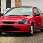 1996-1998 Honda Civic Projector Headlights w/ R8 Style LED Light Strip (Glossy Black Housing/Smoke Lens)