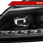 1996-1998 Honda Civic Projector Headlights w/ R8 Style LED Light Strip (Matte Black Housing/Clear Lens)