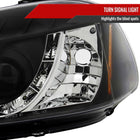 1996-1998 Honda Civic Projector Headlights w/ R8 Style LED Light Strip (Matte Black Housing/Clear Lens)