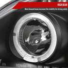 1999-2000 Honda Civic Dual Halo Projector Headlights (Matte Black Housing/Clear Lens)