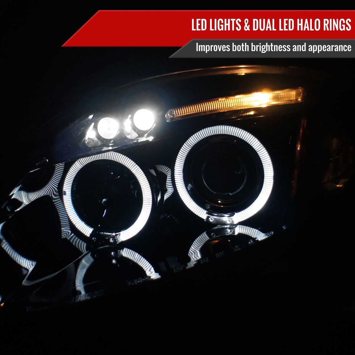 2006-2011 Mitsubishi Eclipse Dual Halo Projector Headlights (Glossy Black Housing/Smoke Lens)