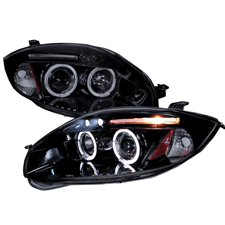 2006-2011 Mitsubishi Eclipse Dual Halo Projector Headlights (Glossy Black Housing/Smoke Lens)