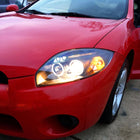 2006-2011 Mitsubishi Eclipse Dual Halo Projector Headlights (Matte Black Housing/Clear Lens)