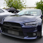 2008-2015 Mitsubishi Lancer EVO Projector Headlights w/ SMD LED Light Strip (Glossy Black Housing/Smoke Lens)