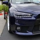 2008-2015 Mitsubishi Lancer EVO Projector Headlights w/ SMD LED Light Strip (Glossy Black Housing/Smoke Lens)