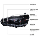 2008-2015 Mitsubishi Lancer EVO Projector Headlights w/ SMD LED Light Strip (Glossy Black Housing/Smoke Lens)