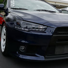 2008-2015 Mitsubishi Lancer EVO Projector Headlights w/ SMD LED Light Strip (Glossy Black Housing/Smoke Lens)