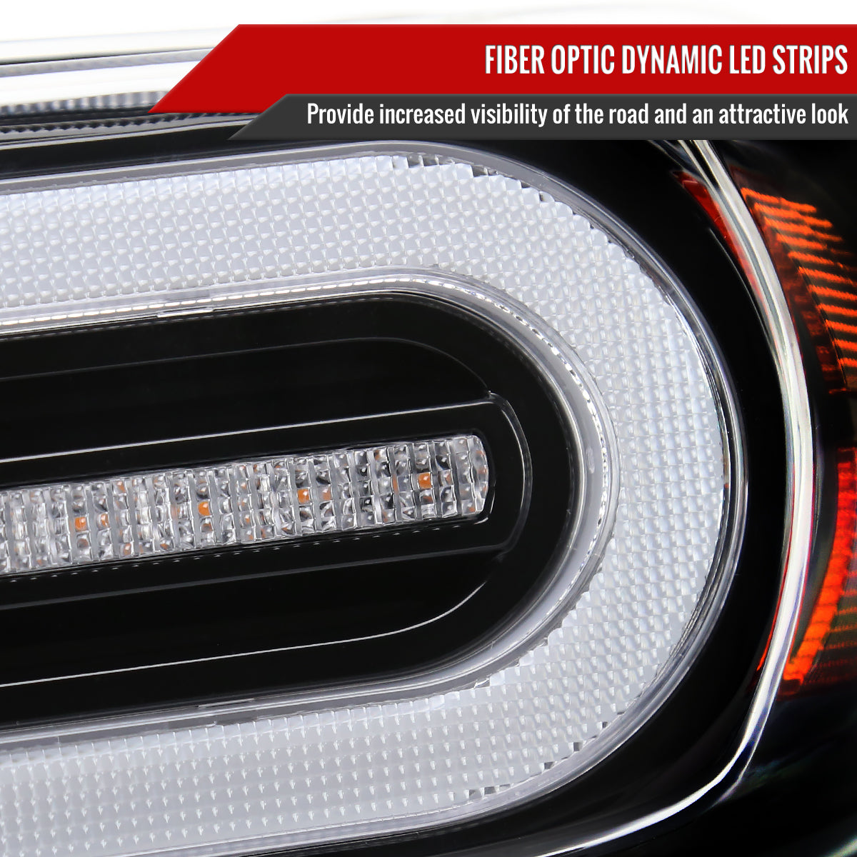 2007-2014 Toyota FJ Cruiser Switchback Sequential Turn Signal Animated LED Bar Projector Headlights (Matte Black Housing/Clear Lens)