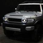 2007-2014 Toyota FJ Cruiser Switchback Sequential Turn Signal Animated LED Bar Projector Headlights (Matte Black Housing/Smoke Lens)