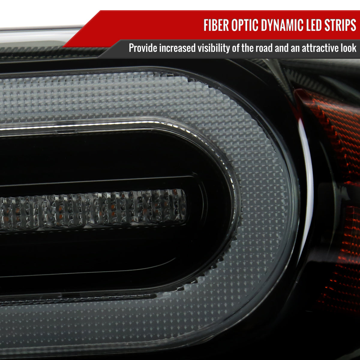 2007-2014 Toyota FJ Cruiser Switchback Sequential Turn Signal Animated LED Bar Projector Headlights (Matte Black Housing/Smoke Lens)