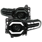 2007-2014 Toyota FJ Cruiser Switchback Sequential Turn Signal Animated LED Bar Projector Headlights (Matte Black Housing/Smoke Lens)